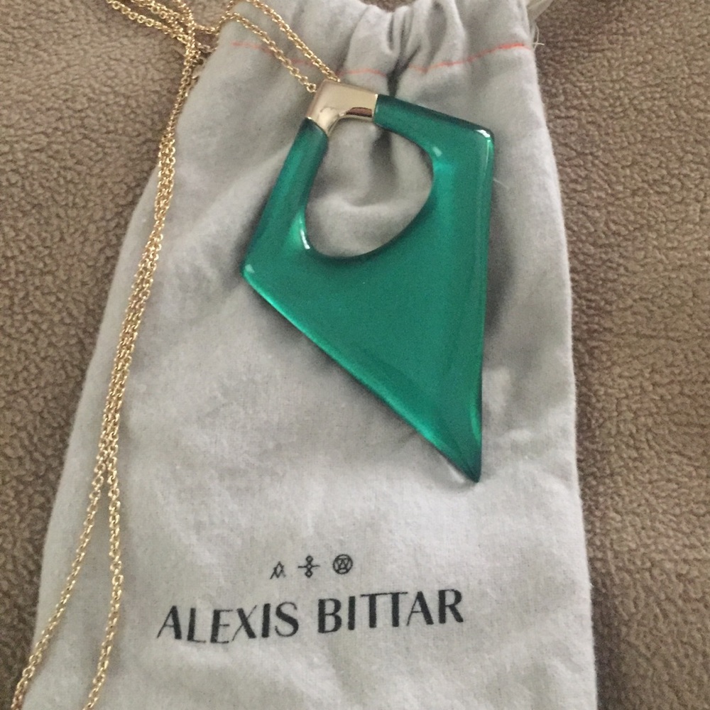 Alexis Bittar Geometric Emerald Green Necklace